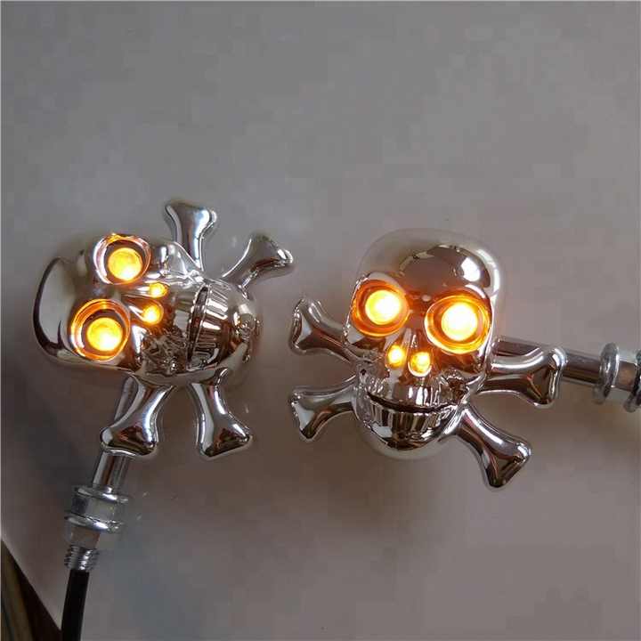 MotorBike Side Indicator Skull Style 2 Pcs Set