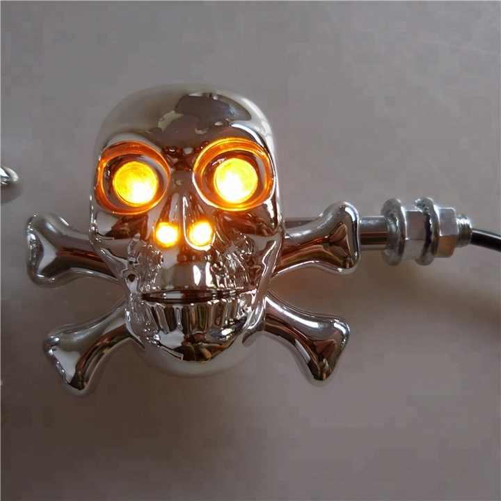 MotorBike Side Indicator Skull Style 2 Pcs Set