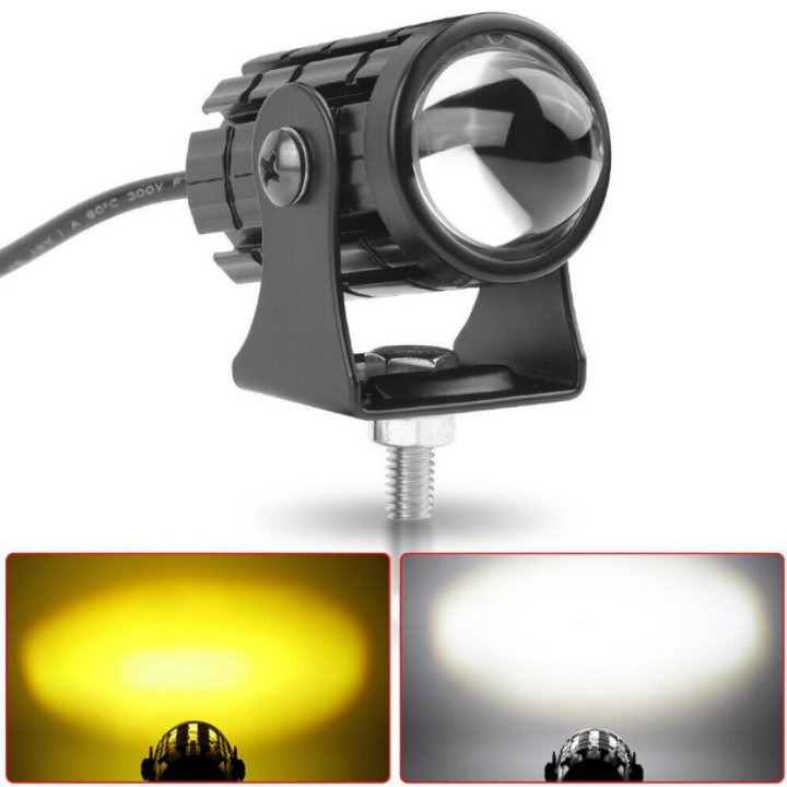 mini dual color driving fog lights motorcycle Led Drl spotlights motorcycle headlights fog lights (2PC)