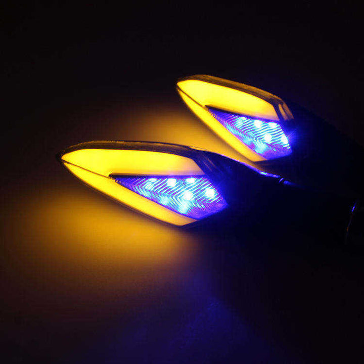 12V Universal Motorcycle LED Turn Signal Light Indicators Amber/Blue Blinker Light Flashers Lighting